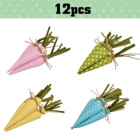 2023 Non Woven Carrots Easter Decorations Simulation Carrot Pendant For Home Hanging Decor Easter Carrot Ornament Party Supplies (Color: 12Pcs C)