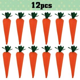 2023 Non Woven Carrots Easter Decorations Simulation Carrot Pendant For Home Hanging Decor Easter Carrot Ornament Party Supplies (Color: 12Pcs B)