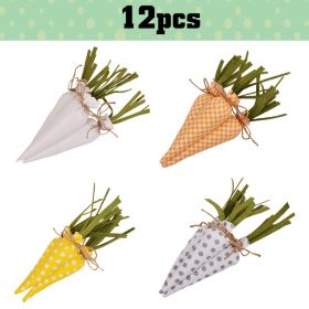 2023 Non Woven Carrots Easter Decorations Simulation Carrot Pendant For Home Hanging Decor Easter Carrot Ornament Party Supplies (Color: 12Pcs D)