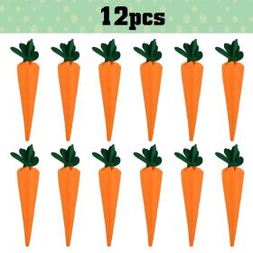 2023 Non Woven Carrots Easter Decorations Simulation Carrot Pendant For Home Hanging Decor Easter Carrot Ornament Party Supplies (Color: 12Pcs A)