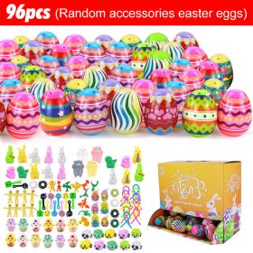 2023 Easter Eggs Happy Easter Decorations Plastic Easter Eggs Candies Chocolate Gift Boxes Colorful Egg DIY Craft for Kids Gift (Color: 96pcs)