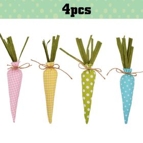 2023 Non Woven Carrots Easter Decorations Simulation Carrot Pendant For Home Hanging Decor Easter Carrot Ornament Party Supplies (Color: 4Pcs)