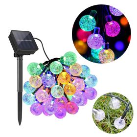 8 Modes Solar String Lights Outdoor LED Crystal Globe Light Waterproof Fairy Lights Garlands For Christmas Party Outdoor Decor (Emitting Color: Corlorful)