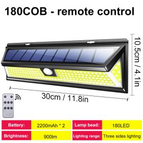 Solar Led Light Outdoor Solar Wall Light Outdoor Sensor Light Solar Led Lamp Outdoor Solar Panel Light With Motion Sensor Garden (Emitting Color: 180LED with remote)