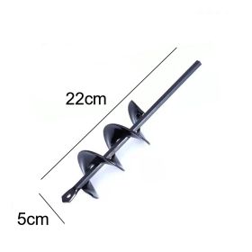 9 Size Garden Auger Drill Bit Tool Ground Drill Earth Drill Spiral Hole Digger Flower Planter Seed Planting Gardening Fence Yard (Color: 5X22cm)