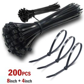 Household and Commercial Multi Usage Nylon Cable Wire Zip Ties (Color: Black)