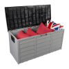 75gal 260L Outdoor Garden Plastic Storage Deck Box Chest Tools Cushions Toys Lockable Seat