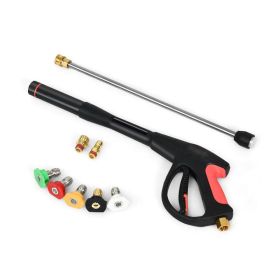 4000 PSI Pressure Washer Gun with Extension Wand (Color: Black)