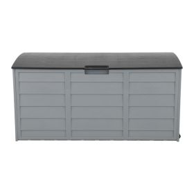 75gal 260L Outdoor Garden Plastic Storage Deck Box Chest Tools Cushions Toys Lockable Seat (Color: as picture)