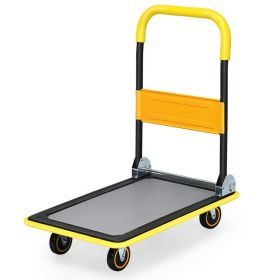 Household Heavy Duty Utility Rolling Cart (Color: Yellow)