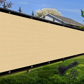 Artpuch Privacy Fence Screen Sand Customized Outdoor Mesh Panels for Backyard, Balcony,Patio,Construction Site with Zip Ties (size: 4x151 ft)