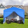 Outdoor 10x 10Ft Pop Up Gazebo Canopy Tent Removable Sidewall with Zipper,2pcs Sidewall with Windows,with 4pcs Weight sand bag,with Carry Bag