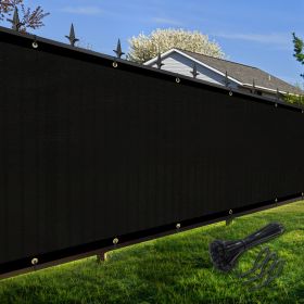 Artpuch Privacy Fence Screen Black Customized Outdoor Mesh Panels for Backyard, Balcony,Patio,Construction Site with Zip Ties (size: 4x80 ft)