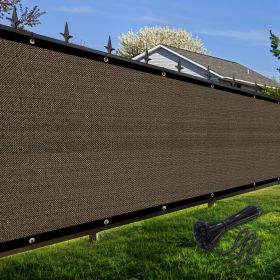 Artpuch Privacy Fence Screen Brown Customized Outdoor Mesh Panels for Backyard, Balcony,Patio,Construction Site with Zip Ties (size: 8x271 ft)