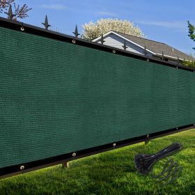 Artpuch Privacy Fence Screen Dark Green Customized Outdoor Mesh Panels for Backyard, Balcony,Patio,Construction Site with Zip Ties (size: 4x169 ft)