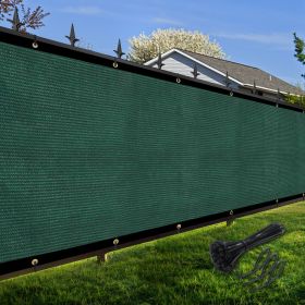 Artpuch Privacy Fence Screen Dark Green Customized Outdoor Mesh Panels for Backyard, Balcony,Patio,Construction Site with Zip Ties (size: 3x204 ft)