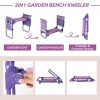 Heavy Duty Widen Garden Kneeler and Seat Bench Folding Garden Workseat with EVA Foam Kneeling Pad and Dual Pouch