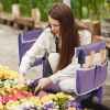 Heavy Duty Garden Kneeler and Seat Stool Garden Folding Bench with 2 Tool Pouches & EVA Foam Kneeling Pad,  Brown/Purple