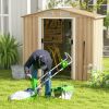 6 x 4 Feet Galvanized Steel Storage Shed with Lockable Sliding Doors