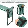 Foldable Garden Kneeler Seat with Kneeling Soft Cushion Pad Tools Pouch Portable Gardener