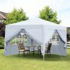 Outdoor 10x 10Ft Pop Up Gazebo Canopy Tent Removable Sidewall with Zipper,2pcs Sidewall with Windows,with 4pcs Weight sand bag,with Carry Bag