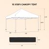 Outdoor 10x 10Ft Pop Up Gazebo Canopy Tent Removable Sidewall with Zipper,2pcs Sidewall with Windows,with 4pcs Weight sand bag,with Carry Bag