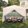 Outdoor 10x 10Ft Pop Up Gazebo Canopy Tent Removable Sidewall with Zipper,2pcs Sidewall with Windows,with 4pcs Weight sand bag,with Carry Bag