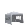 Outdoor 10x 10Ft Pop Up Gazebo Canopy Tent Removable Sidewall with Zipper,2pcs Sidewall with Windows,with 4pcs Weight sand bag,with Carry Bag