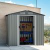 6 x 4 Feet Galvanized Steel Storage Shed with Lockable Sliding Doors