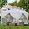 Outdoor 10x 10Ft Pop Up Gazebo Canopy Tent Removable Sidewall with Zipper,2pcs Sidewall with Windows,with 4pcs Weight sand bag,with Carry Bag