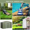 9' x 6' Outdoor Storage Shed, Garden Tool House with Foundation, 4 Vents, and 2 Easy Sliding Doors for Backyard, Patio, Garage, Lawn, Green