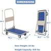 Heavy Duty Hand Truck Folding Platform Cart Moving Push Flatbed Dolly Cart