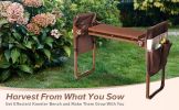 Heavy Duty Widen Garden Kneeler and Seat Bench Folding Garden Workseat with EVA Foam Kneeling Pad and Dual Pouch