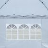 Outdoor 10x 10Ft Pop Up Gazebo Canopy Tent Removable Sidewall with Zipper,2pcs Sidewall with Windows,with 4pcs Weight sand bag,with Carry Bag