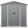 6 x 4 Feet Galvanized Steel Storage Shed with Lockable Sliding Doors