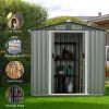 6 x 4 Feet Galvanized Steel Storage Shed with Lockable Sliding Doors