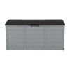 75gal 260L Outdoor Garden Plastic Storage Deck Box Chest Tools Cushions Toys Lockable Seat