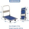 Heavy Duty Hand Truck Folding Platform Cart Moving Push Flatbed Dolly Cart