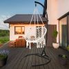 Outdoor Hanging Swing Chair with Stand, Boho Swinging Hammock Chairs with Stand for Bedroom, Patio, Porch, Outdoor and Indoor