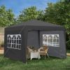 Outdoor 10x 10Ft Pop Up Gazebo Canopy Tent Removable Sidewall with Zipper,2pcs Sidewall with Windows,with 4pcs Weight sand bag,with Carry Bag