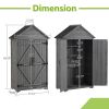 Outdoor Storage Cabinet, Garden Wood Tool Shed, Outside Wooden Shed Closet with Shelves and Latch for Yard 39.56"x 22.04"x 68.89"